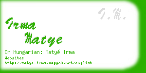 irma matye business card